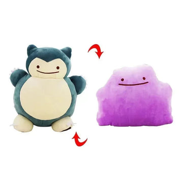 20cm Reversible Pokémon Plush Pillow – Ditto Transform Snorlax Soft Stuffed Cushion Toy