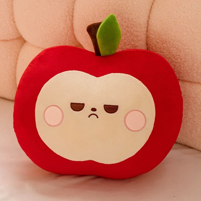 Cute Apple Plush Pillow – Soft Red & Green Fruit Stuffed Toy, Squishy Huggable Cushion Gift