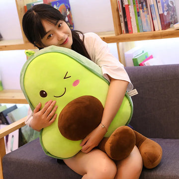 Cute Avocado Plush Toy Pillow – Kawaii Soft Stuffed Fruit Doll for Kids