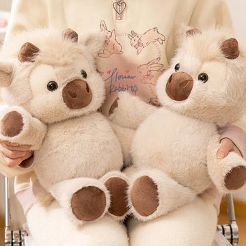 Highland Cow Plush Toy 45cm – Cute Huggable Soft Stuffed Cattle Doll, Cozy Comfort Companion