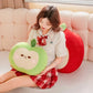 Cute Apple Plush Pillow – Soft Red & Green Fruit Stuffed Toy, Squishy Huggable Cushion Gift