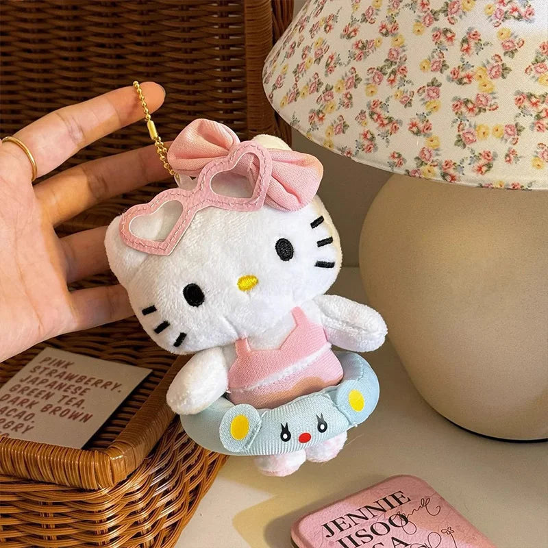 Winter Kitty Plush Keychain – Cute Scarf Cat Pendant, Soft Bag Charm & Car Decoration Gift
