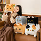25cm Square Cat Plush Toy – Cute Kawaii Black Kitten Soft Fluffy Cube Pillow Cushion