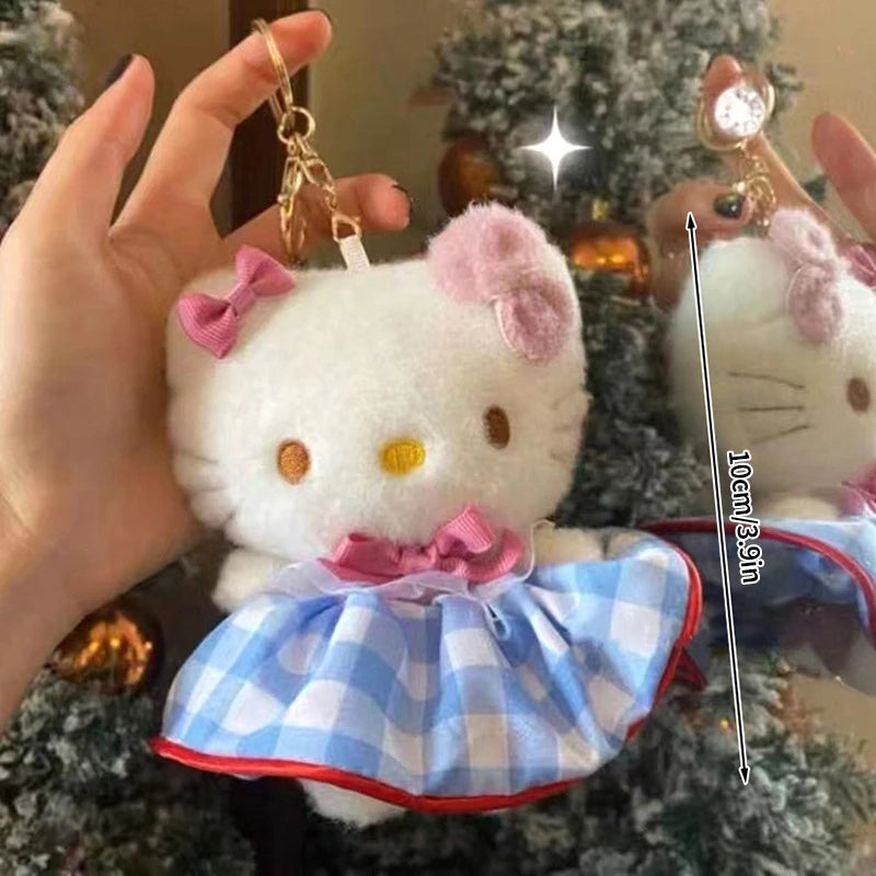 Winter Kitty Plush Keychain – Cute Scarf Cat Pendant, Soft Bag Charm & Car Decoration Gift