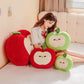 Cute Apple Plush Pillow – Soft Red & Green Fruit Stuffed Toy, Squishy Huggable Cushion Gift