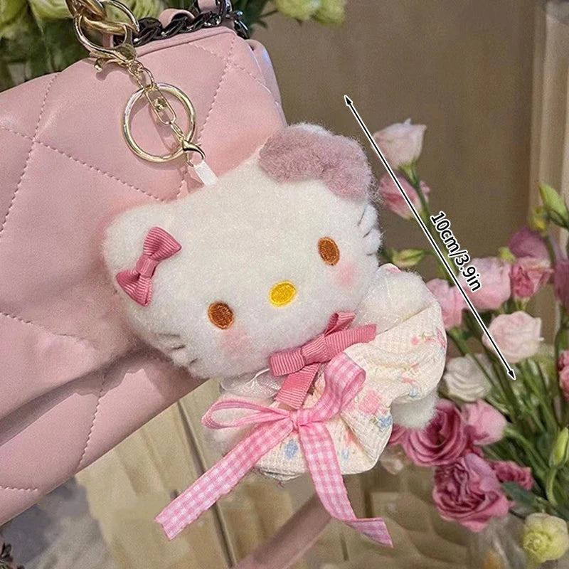 Winter Kitty Plush Keychain – Cute Scarf Cat Pendant, Soft Bag Charm & Car Decoration Gift