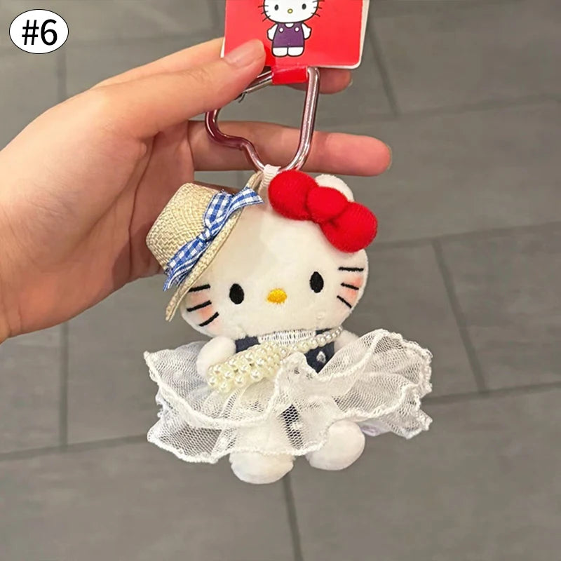 Winter Kitty Plush Keychain – Cute Scarf Cat Pendant, Soft Bag Charm & Car Decoration Gift