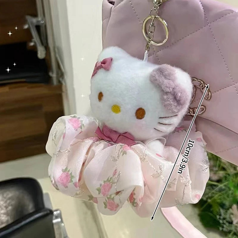 Winter Kitty Plush Keychain – Cute Scarf Cat Pendant, Soft Bag Charm & Car Decoration Gift