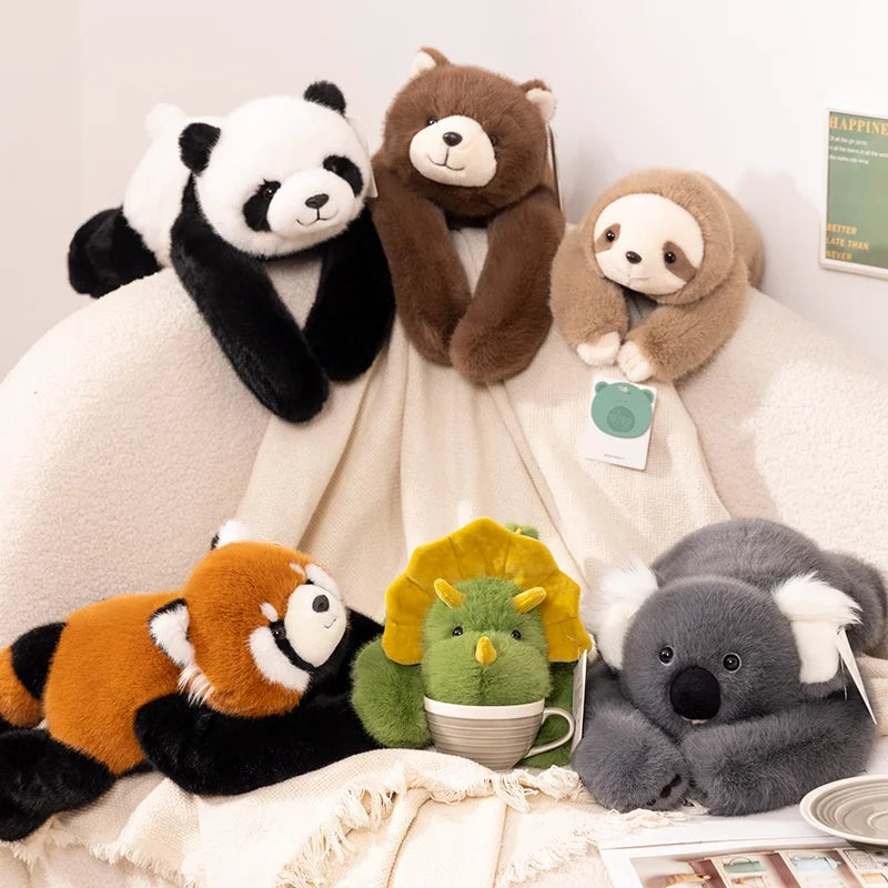 Long Arm Plush Pillow 50–65cm – Weighted Hug Stuffed Animal (Raccoon, Koala, Sloth, Dinosaur)