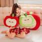 Cute Apple Plush Pillow – Soft Red & Green Fruit Stuffed Toy, Squishy Huggable Cushion Gift