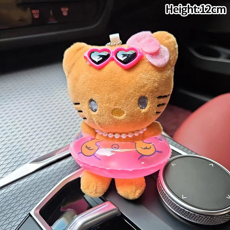 Winter Kitty Plush Keychain – Cute Scarf Cat Pendant, Soft Bag Charm & Car Decoration Gift