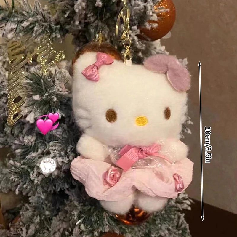 Winter Kitty Plush Keychain – Cute Scarf Cat Pendant, Soft Bag Charm & Car Decoration Gift