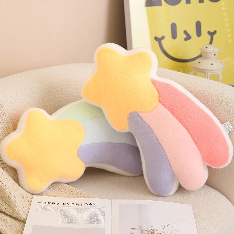 Cute Moon Star Rainbow Plush Pillows – Soft Cartoon Stuffed Cushion for Home Décor & Gifts