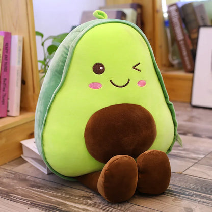 Cute Avocado Plush Toy Pillow – Kawaii Soft Stuffed Fruit Doll for Kids