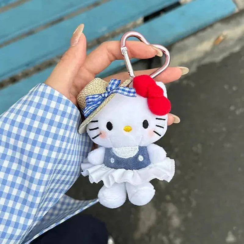 Winter Kitty Plush Keychain – Cute Scarf Cat Pendant, Soft Bag Charm & Car Decoration Gift