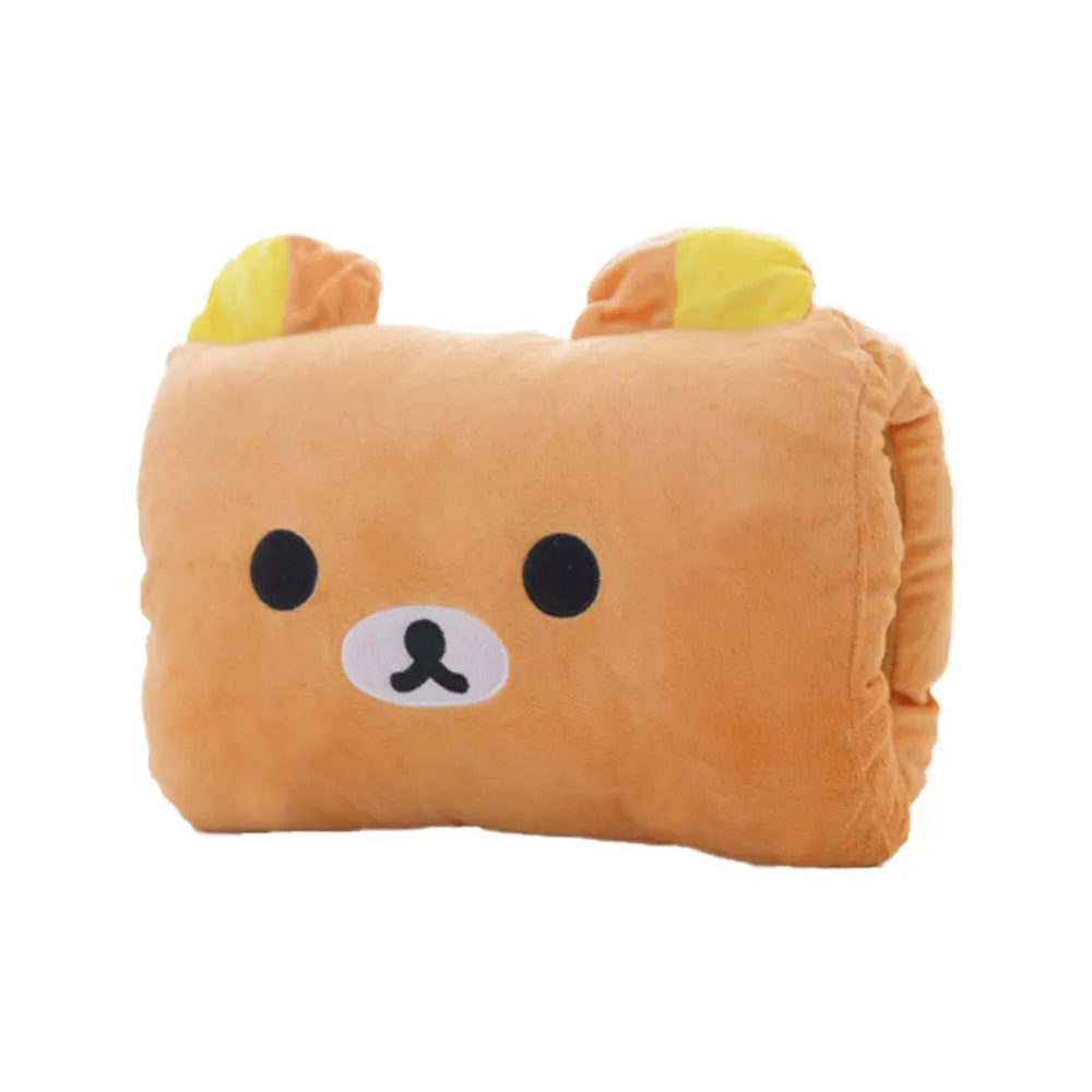 Bear Plush Hand Warmer Pillow – Cute Cartoon Nap Cushion with Cozy Hand Warmer Gloves