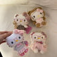 Winter Kitty Plush Keychain – Cute Scarf Cat Pendant, Soft Bag Charm & Car Decoration Gift