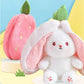 Cute Bunny Plush Toy 18–35cm – Kawaii Strawberry & Carrot Rabbit Soft Stuffed Sleeping Companion