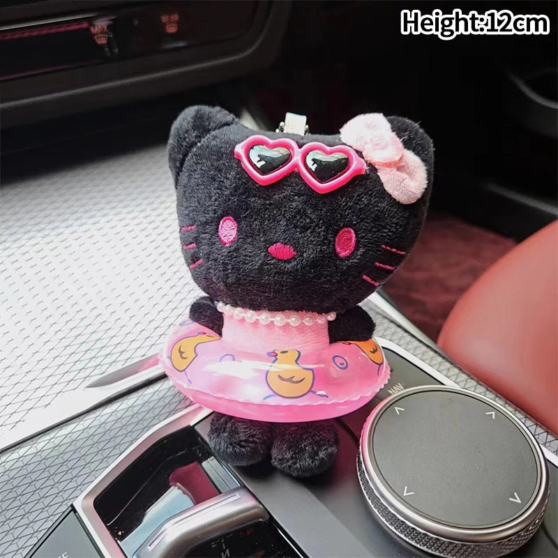 Winter Kitty Plush Keychain – Cute Scarf Cat Pendant, Soft Bag Charm & Car Decoration Gift