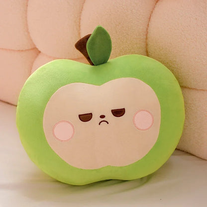 Cute Apple Plush Pillow – Soft Red & Green Fruit Stuffed Toy, Squishy Huggable Cushion Gift