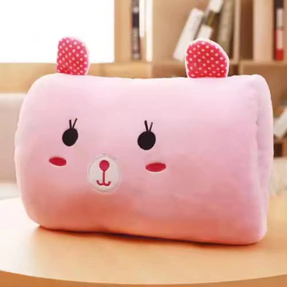 Bear Plush Hand Warmer Pillow – Cute Cartoon Nap Cushion with Cozy Hand Warmer Gloves