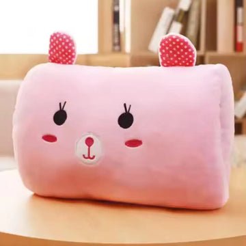 Bear Plush Hand Warmer Pillow – Cute Cartoon Nap Cushion with Cozy Hand Warmer Gloves