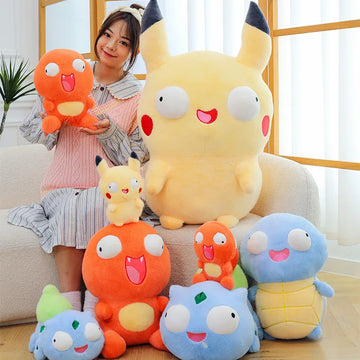 23cm Pokémon Plush Toy – Cute Pikachu, Charmander & Squirtle Soft Stuffed Doll Pillow Gift