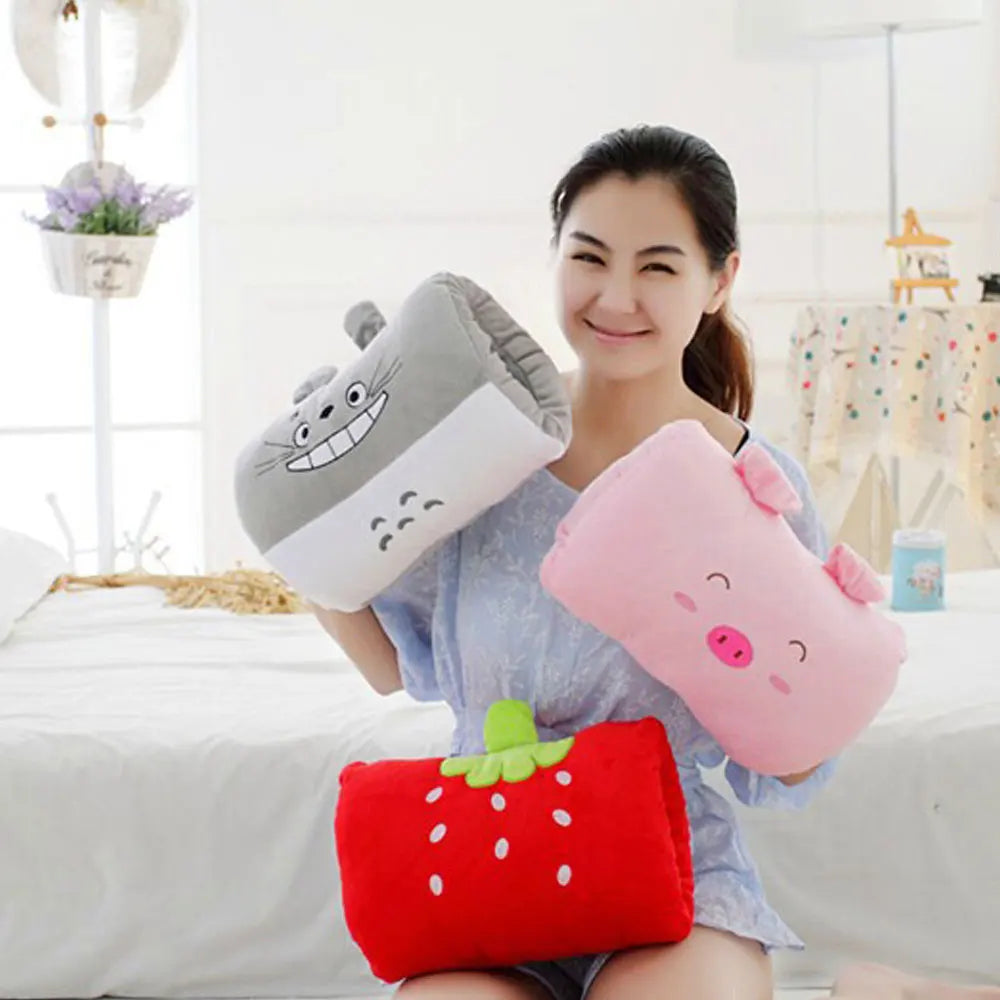 Bear Plush Hand Warmer Pillow – Cute Cartoon Nap Cushion with Cozy Hand Warmer Gloves