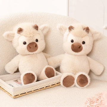 Highland Cow Plush Toy 45cm – Cute Huggable Soft Stuffed Cattle Doll, Cozy Comfort Companion